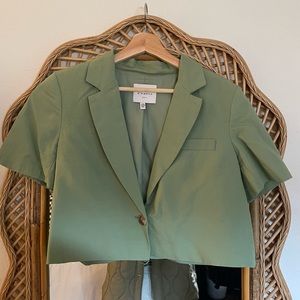 Cropped Green Blazer